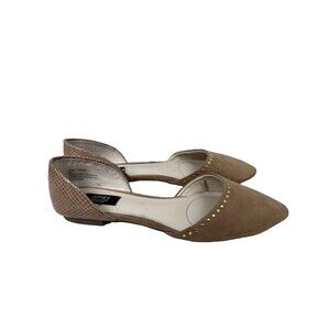 Jones New York "Seneca" manmade suede Studs flat slip-on Womens Sz 8 M shoes